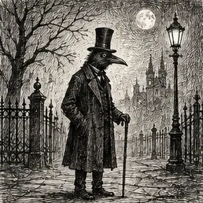 Generated Victorian Crosshatch Gothic Cartoon visual example