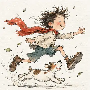 Generated Loose Ink-and-Wash Storybook visual example