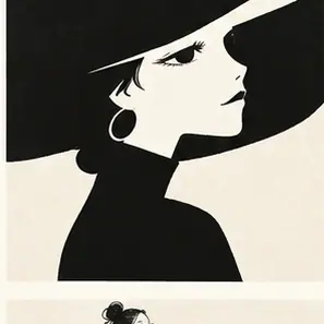 Generated High-Contrast Negative-Space Figure visual example