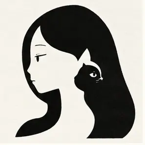 Generated Minimal Black-White Visual-Pun Cartoon visual example