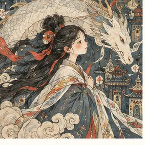 Generated Dense East-Asian Fantasy Editorial visual example