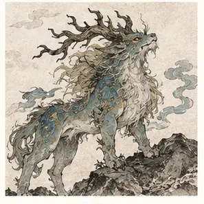 Generated Mythic Bestiary Ink Character visual example