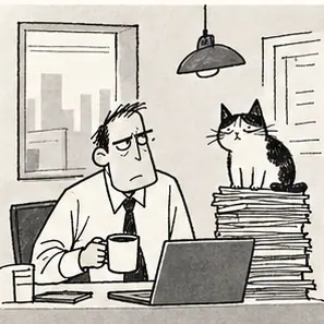 Generated Classic Magazine Single-Panel Cartoon visual example