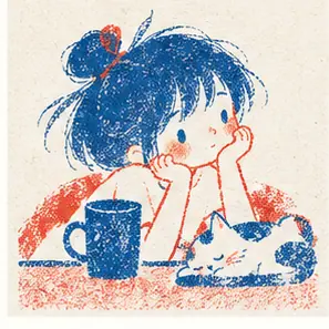 Generated Two-Color Risograph Drawing visual example