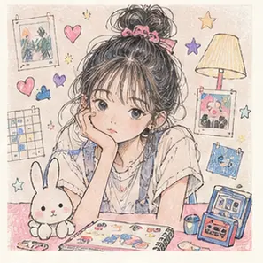 Generated Heisei Girls Diary Illustration visual example
