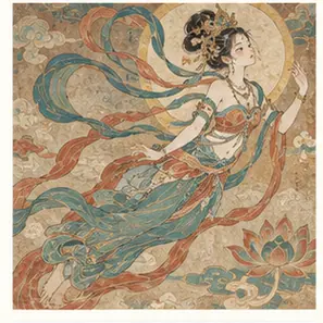 Generated Modern Dunhuang Illustration visual example