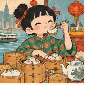 Generated Cantonese Dim-Sum Guochao visual example