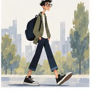 Generated Stylized Graphic 2D Animation Character visual example