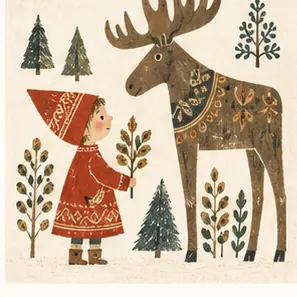 Generated Scandinavian Folk-Art Naive Storybook visual example