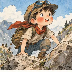Generated Vintage Ink & Watercolor Comic Storybook visual example