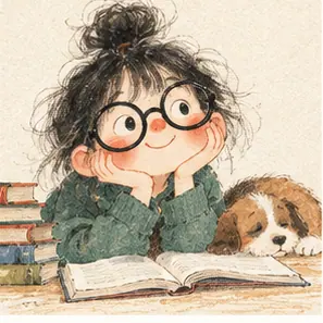 Generated Warm Gouache & Colored Pencil Storybook Character visual example