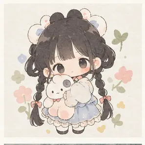 Generated Japanese Kawaii Mini Chibi 2D Illustration visual example