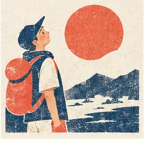 Generated Vintage Risograph and Silkscreen Print Illustration visual example