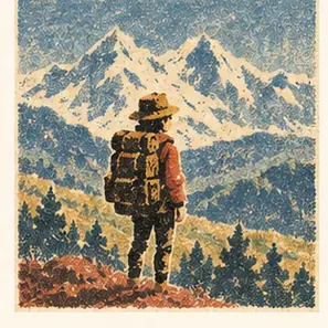 Generated Grainy Lithograph Story Poster visual example