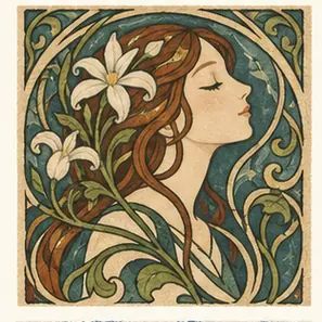 Generated Art Nouveau Vinework Portrait visual example