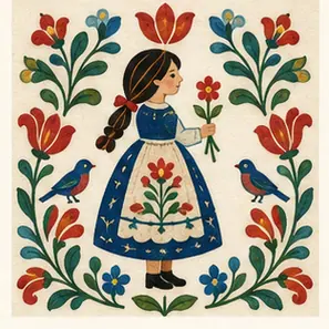Generated Folk Floral Ornament Figure visual example