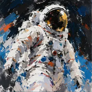 Generated Loose-Brush Astronaut Study visual example