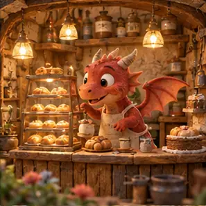 Generated Miniature Dragon Bakery visual example