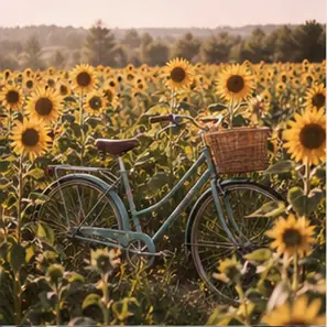 Generated Analog 35mm Sunflower Bicycle visual example